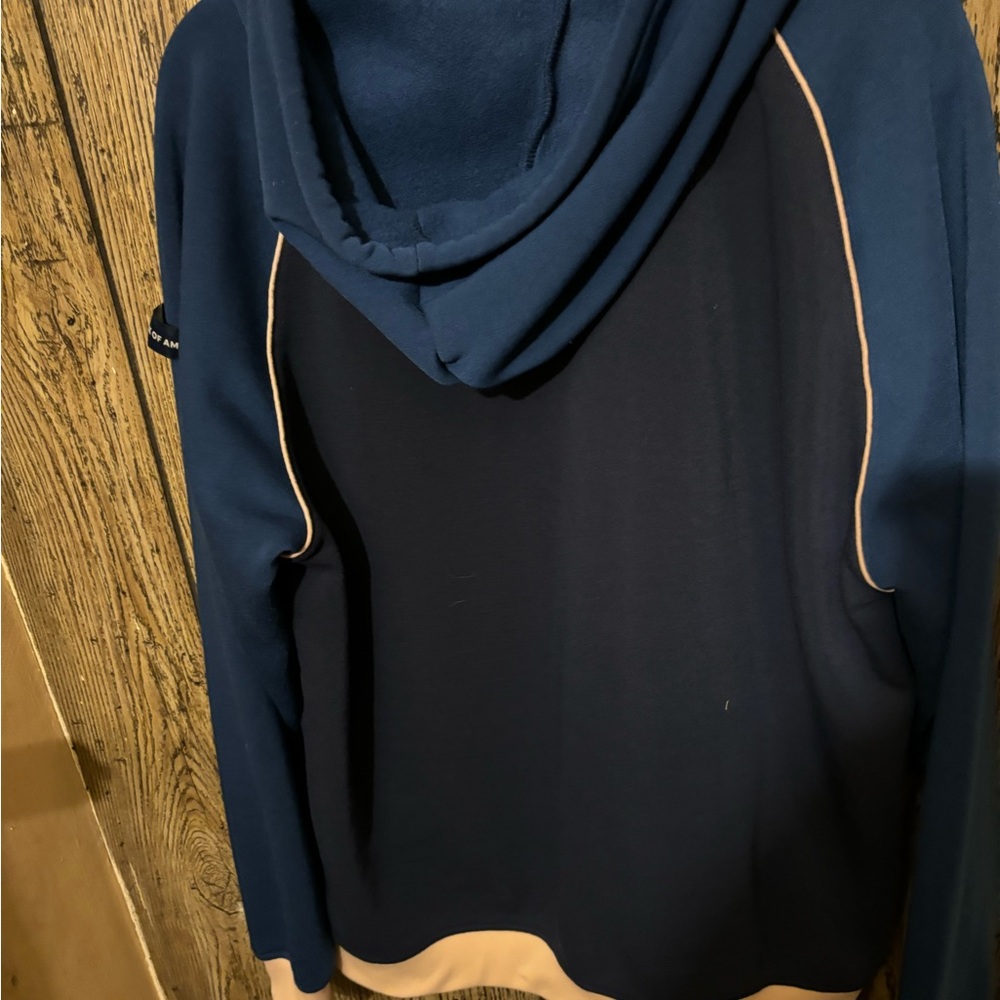 Dodgers Men's Navy and Beige Zip-Up Hoodie - Picture 8 of 10